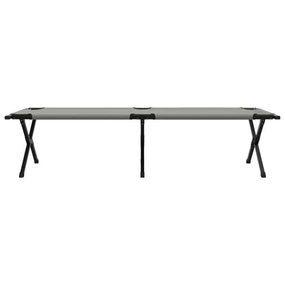 Klapp Schlafbett fürs Camping 2 pcs Grau Oxford Stoff