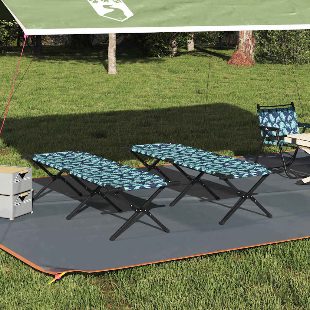 Klapp Schlafbett fürs Camping 2 pcs Blattmuster Oxford Stoff