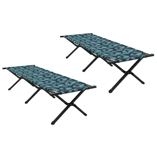Klapp Schlafbett fürs Camping 2 pcs Blattmuster Oxford Stoff