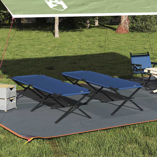 Klapp Schlafbett fürs Camping 2 pcs Blau Oxford Stoff
