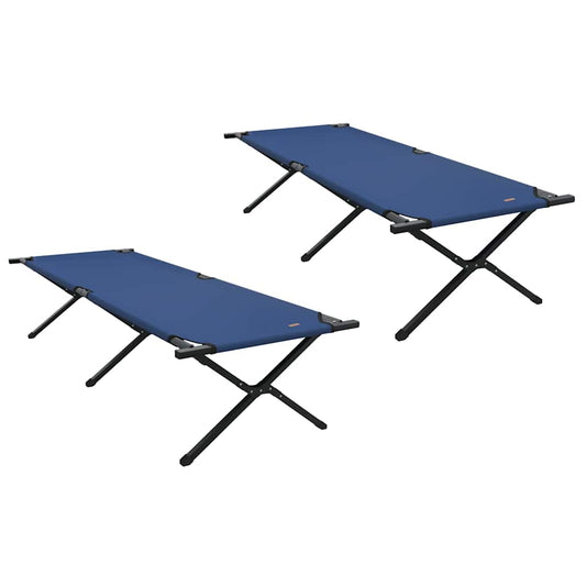 Klapp Schlafbett fürs Camping 2 pcs Blau Oxford Stoff