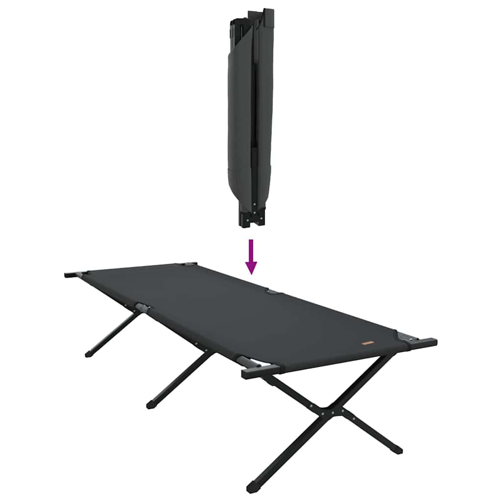 Klapp Schlafbett fürs Camping 2 pcs Schwarz Oxford Stoff