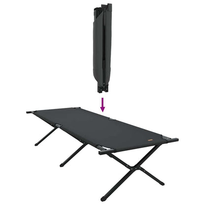 Klapp Schlafbett fürs Camping 2 pcs Schwarz Oxford Stoff