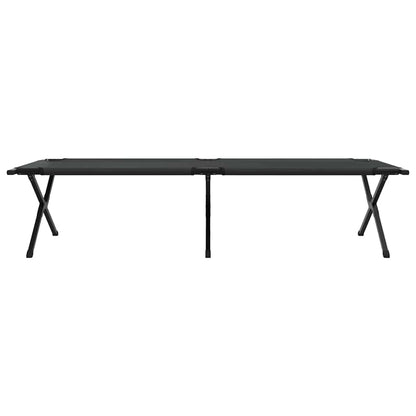 Klapp Schlafbett fürs Camping 2 pcs Schwarz Oxford Stoff