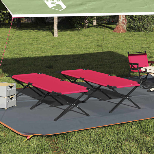 Klapp Schlafbett fürs Camping 2 pcs Rot Oxford Stoff