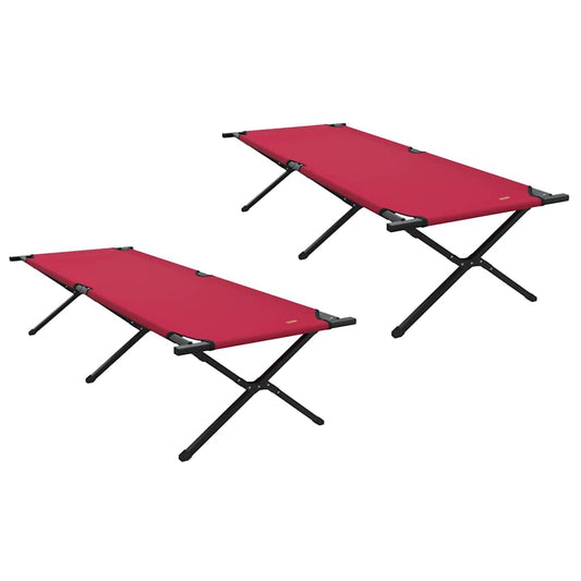 Klapp Schlafbett fürs Camping 2 pcs Rot Oxford Stoff