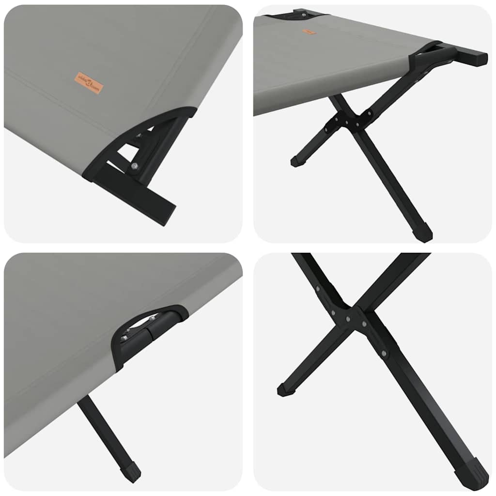 Klapp Schlafbett fürs Camping 2 pcs Grau Oxford Stoff