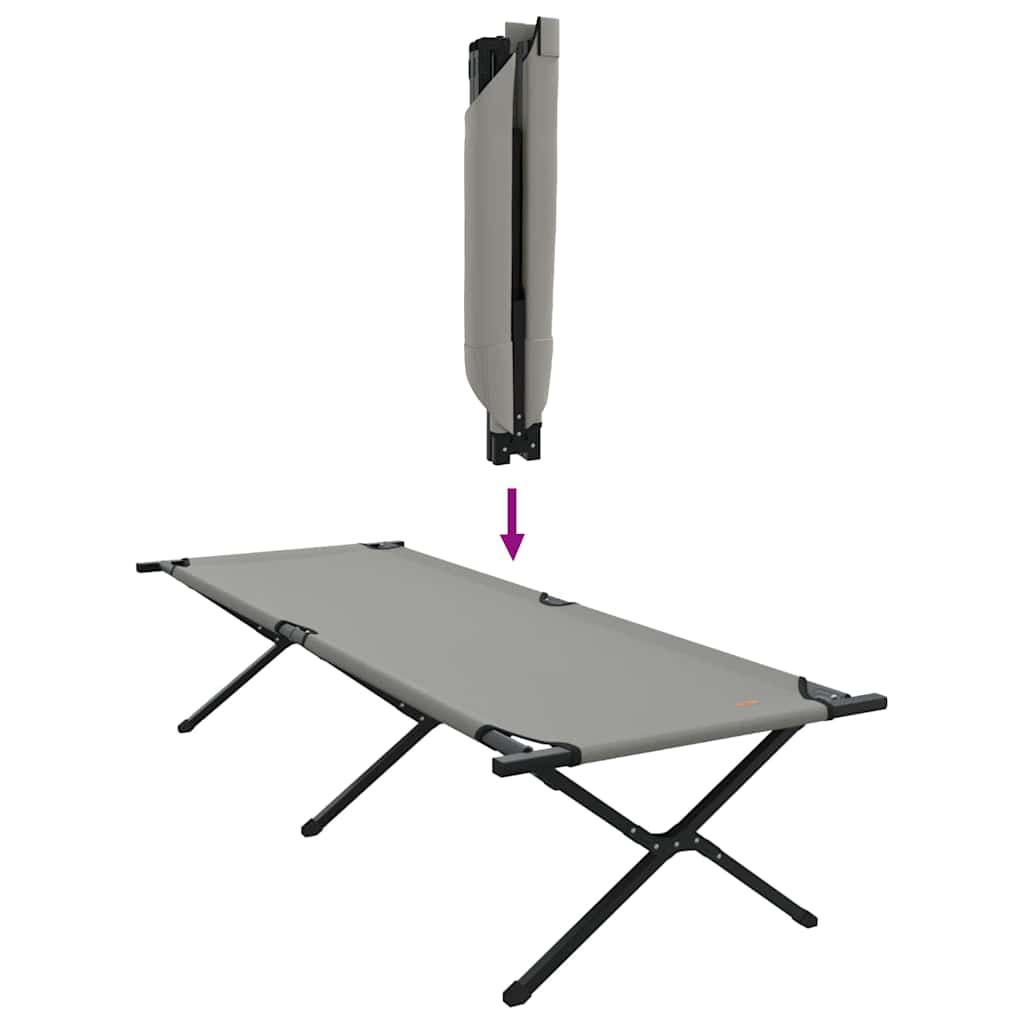 Klapp Schlafbett fürs Camping 2 pcs Grau Oxford Stoff