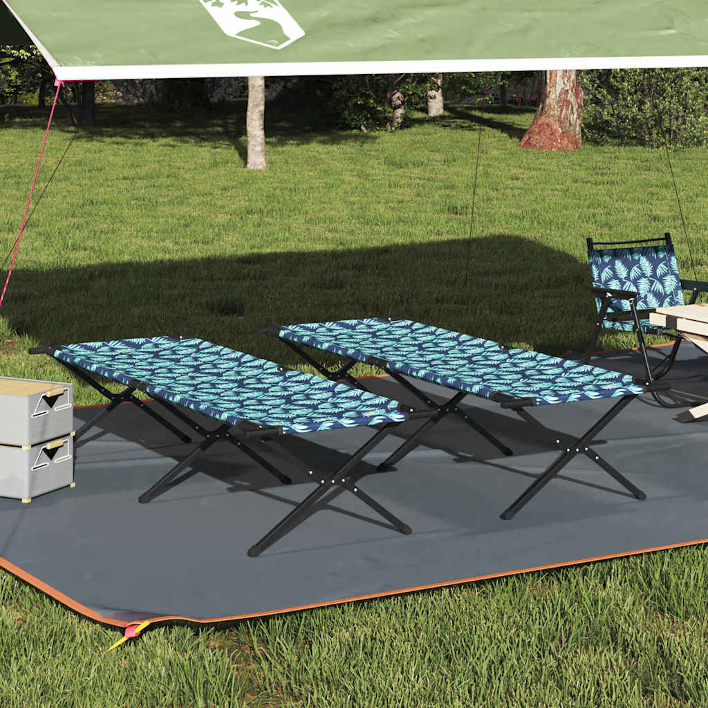 Klapp Schlafbett fürs Camping 2 pcs Blattmuster Oxford Stoff