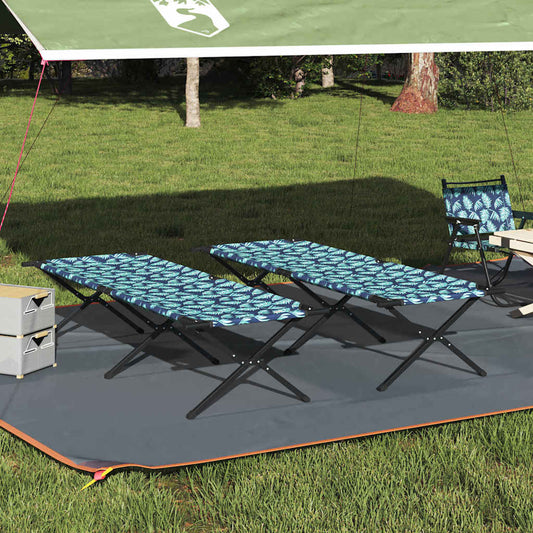 Klapp Schlafbett fürs Camping 2 pcs Blattmuster Oxford Stoff