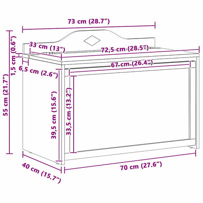 Spielzeugbox mit Speicher Weiß 73 x 33 x 55 cm Holzwerkstoff