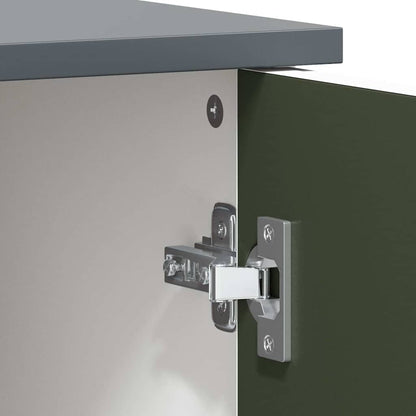 Seitenboard mit Kreidetafel Grau und Weiß 80 x 40 x 110 cm