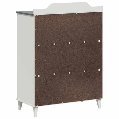 Seitenboard mit Kreidetafel Grau und Weiß 80 x 40 x 110 cm