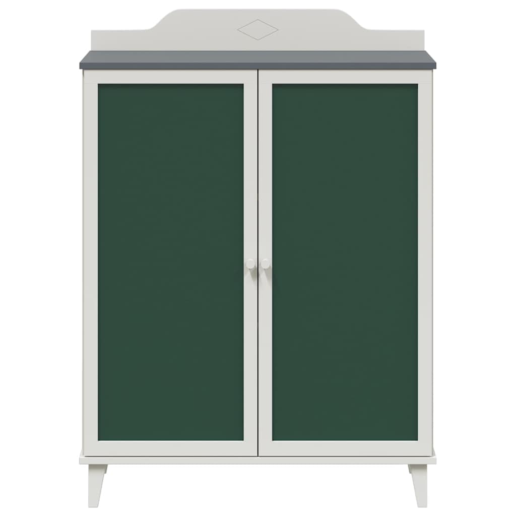 Seitenboard mit Kreidetafel Grau und Weiß 80 x 40 x 110 cm
