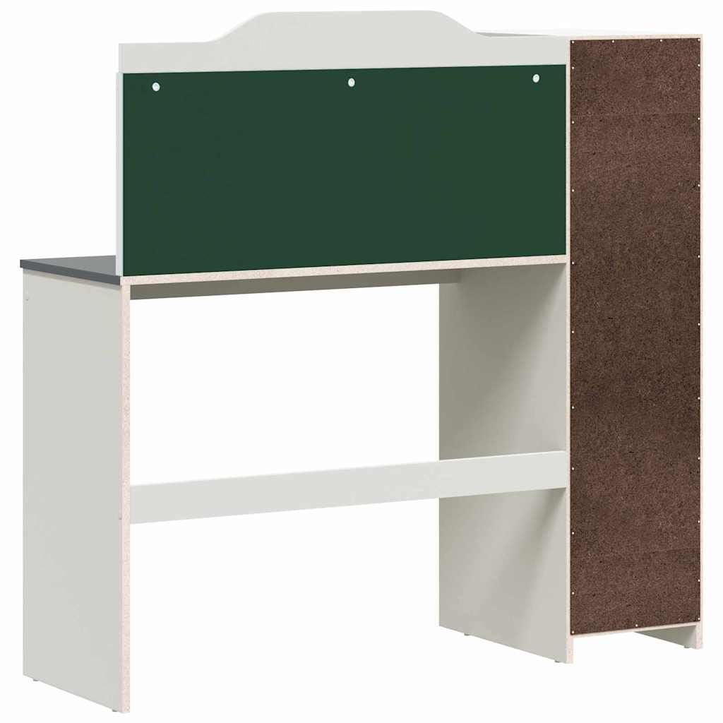 Kreidetafel Schreibtisch Weiß und Grau 120 x 45 x 118,5 cm