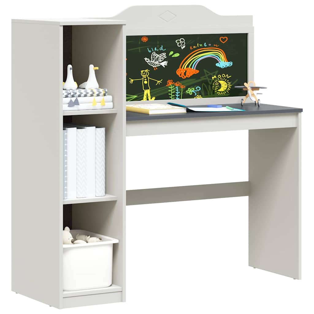 Kreidetafel Schreibtisch Weiß und Grau 120 x 45 x 118,5 cm