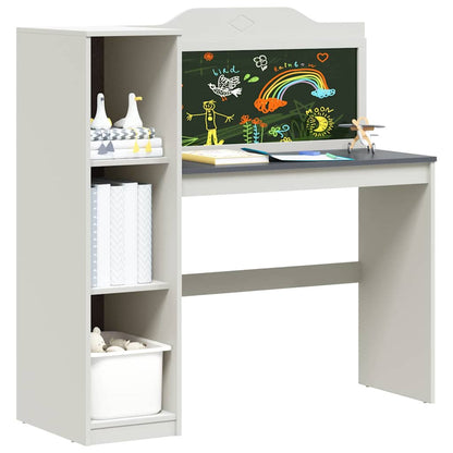 Kreidetafel Schreibtisch Weiß und Grau 120 x 45 x 118,5 cm