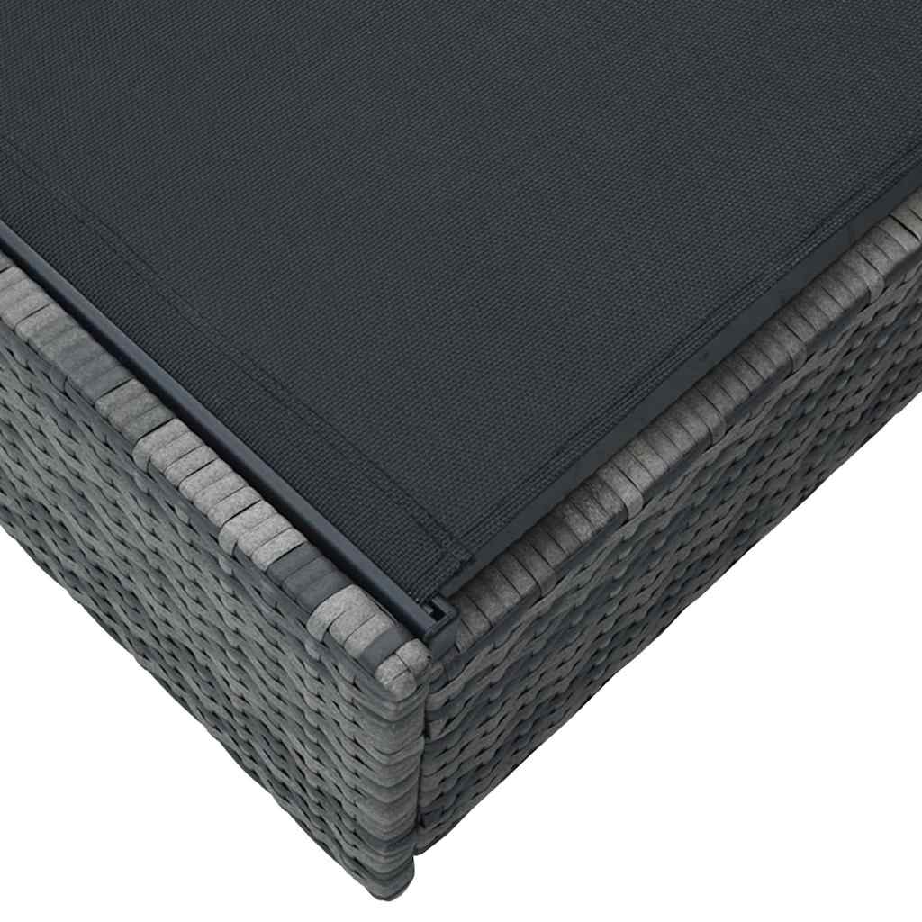 Sonnenliege mit Kissen Grau 60 x 200 x 27cm Poly-Rattan