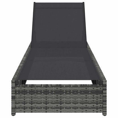Sonnenliege mit Kissen Grau 60 x 200 x 27cm Poly-Rattan