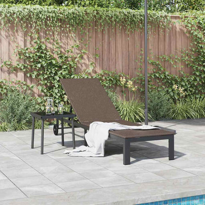 Sonnenliege 1-Person Braun 60 x 200 x 27cm Poly-Rattan