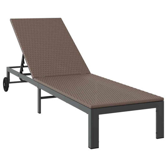 Sonnenliege 1-Person Braun 60 x 200 x 27cm Poly-Rattan