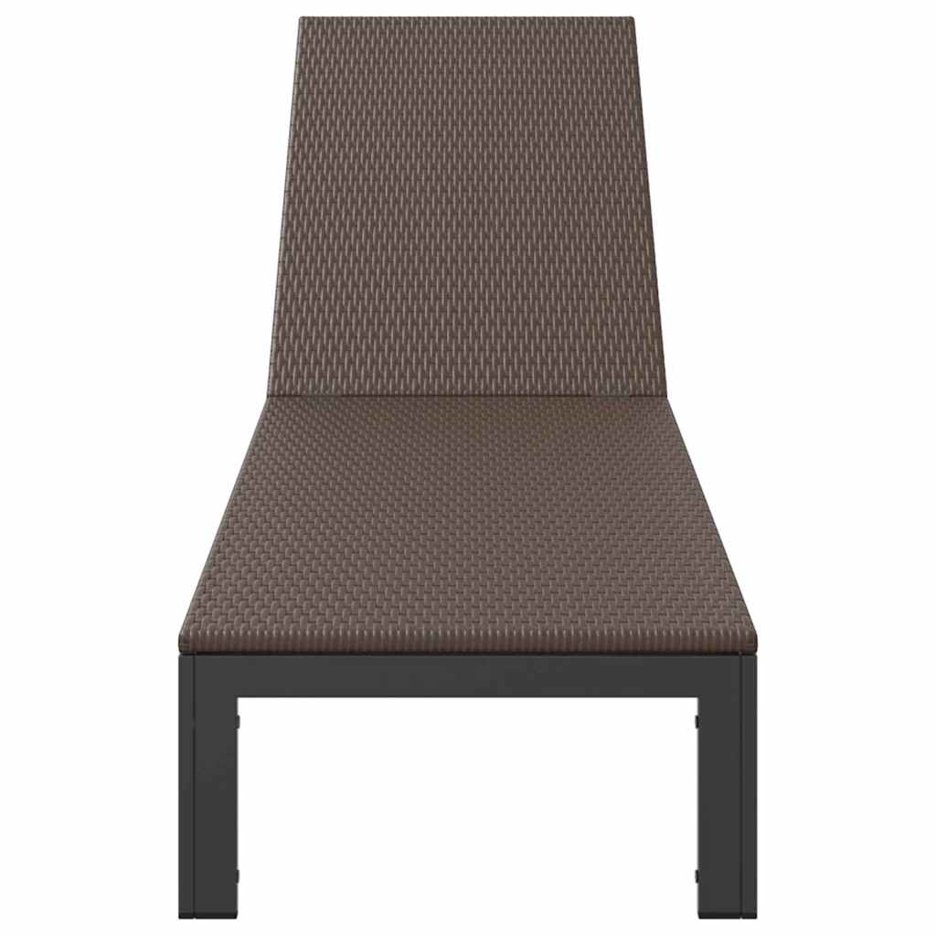 Sonnenliege 1-Person Braun 60 x 200 x 27cm Poly-Rattan