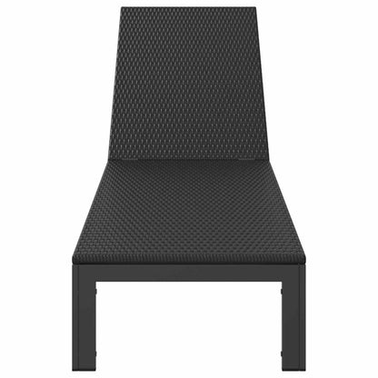Sonnenliege 1-Person Schwarz 60 x 200 x 27cm Poly-Rattan