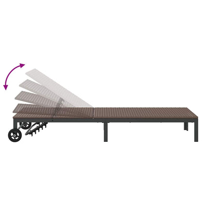 Sonnenliege 2-Person 2 pcs Braun 40 x 39 x 40,5 cm Poly-Rattan