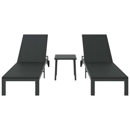 Sonnenliege 2 pcs Schwarz 40 x 39 x 40,5 cm Poly-Rattan