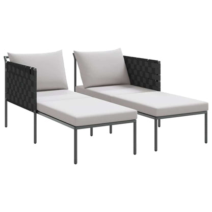 Sonnenliege mit Kissen Anthrazit 115 x 153 x 69.5cm Stahl