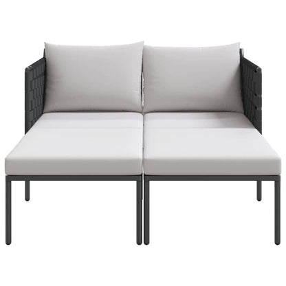 Sonnenliege mit Kissen Anthrazit 115 x 153 x 69.5cm Stahl