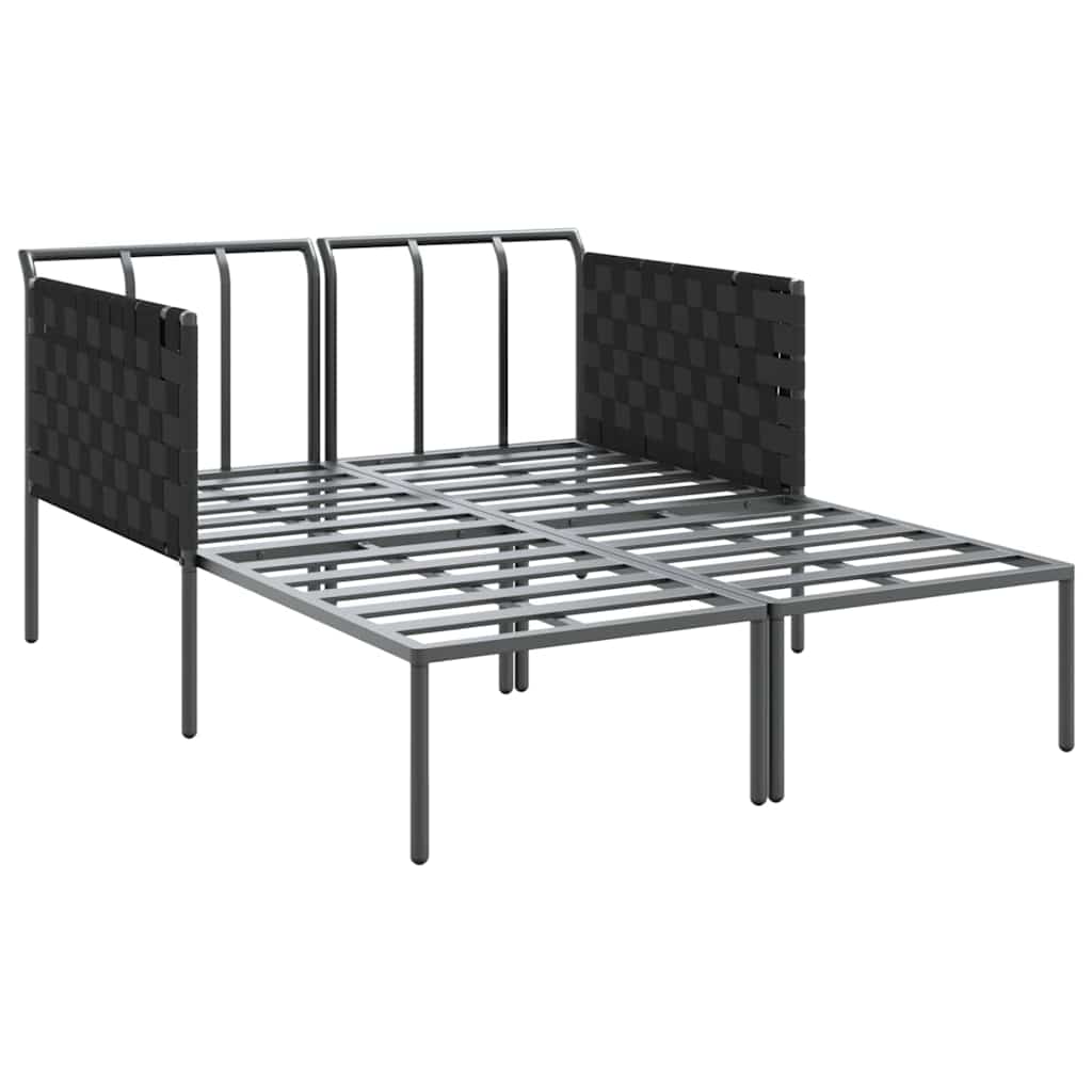 Sonnenliege mit Kissen Anthrazit 115 x 153 x 69.5cm Stahl