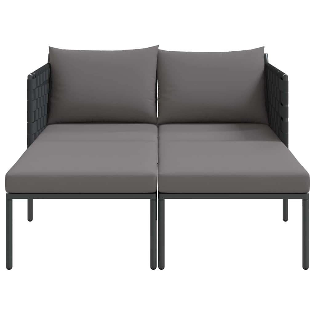 Sonnenliege mit Kissen Anthrazit 115 x 153 x 69.5cm Stahl