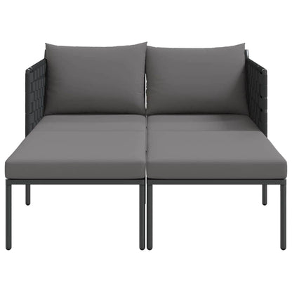 Sonnenliege mit Kissen Anthrazit 115 x 153 x 69.5cm Stahl