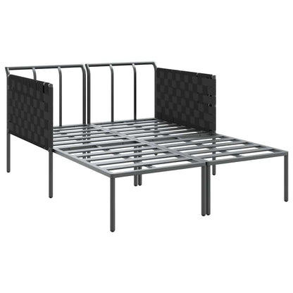 Sonnenliege mit Kissen Anthrazit 115 x 153 x 69.5cm Stahl