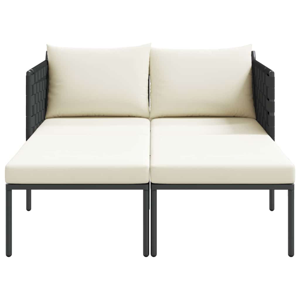 Sonnenliege mit Kissen Anthrazit 115 x 153 x 69.5cm Stahl