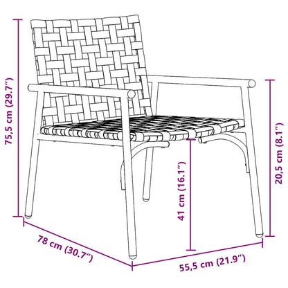 Gartenstuhl 2 pcs Schwarz 79 x 56 x 73.5cm Poly-Rattan