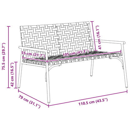 Gartenstuhl Schwarz 113 x 79 x 75cm Poly-Rattan