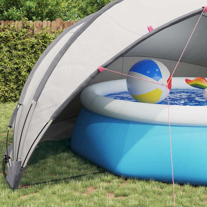 Pool-Dome Grau und Orange 546 x 516 x 250 cm