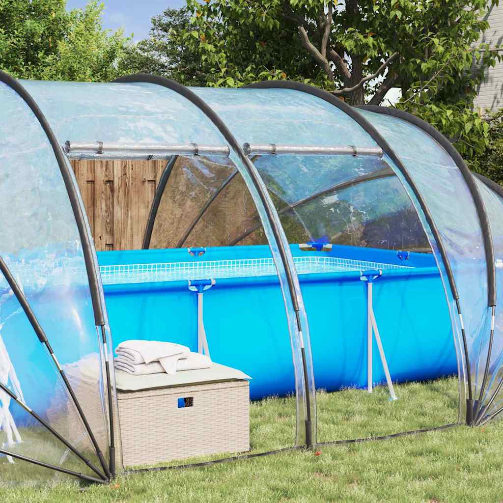 Poolzelt Kuppel Transparent 640 x 432 x 205 cm PVC