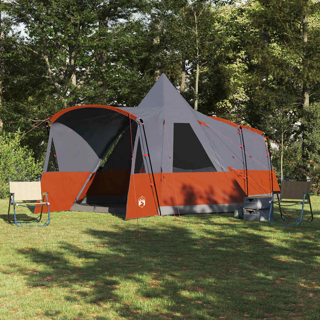 Teepee Zelt mit Dach Grau und Orange 720 x 465 x 295 cm