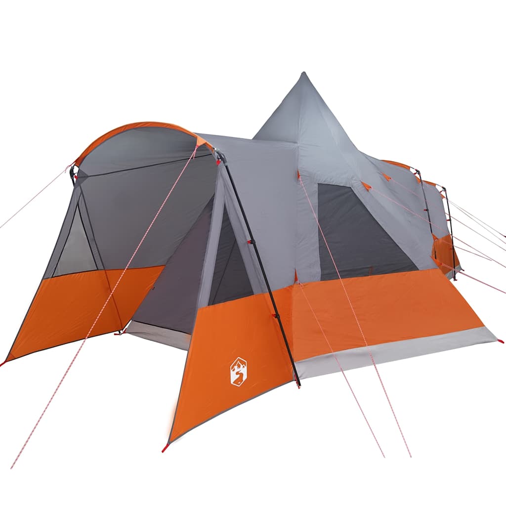 Teepee Zelt mit Dach Grau und Orange 720 x 465 x 295 cm