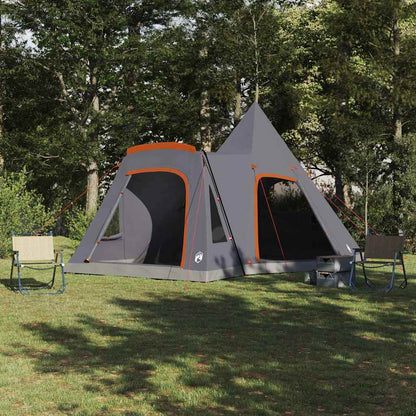 Teepee Zelt mit Dach Grau und Orange 545 x 450 x 295 cm