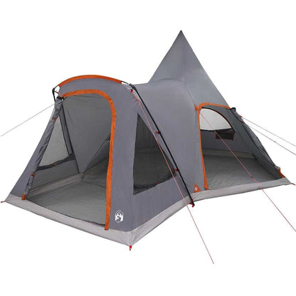 Teepee Zelt mit Dach Grau und Orange 545 x 450 x 295 cm