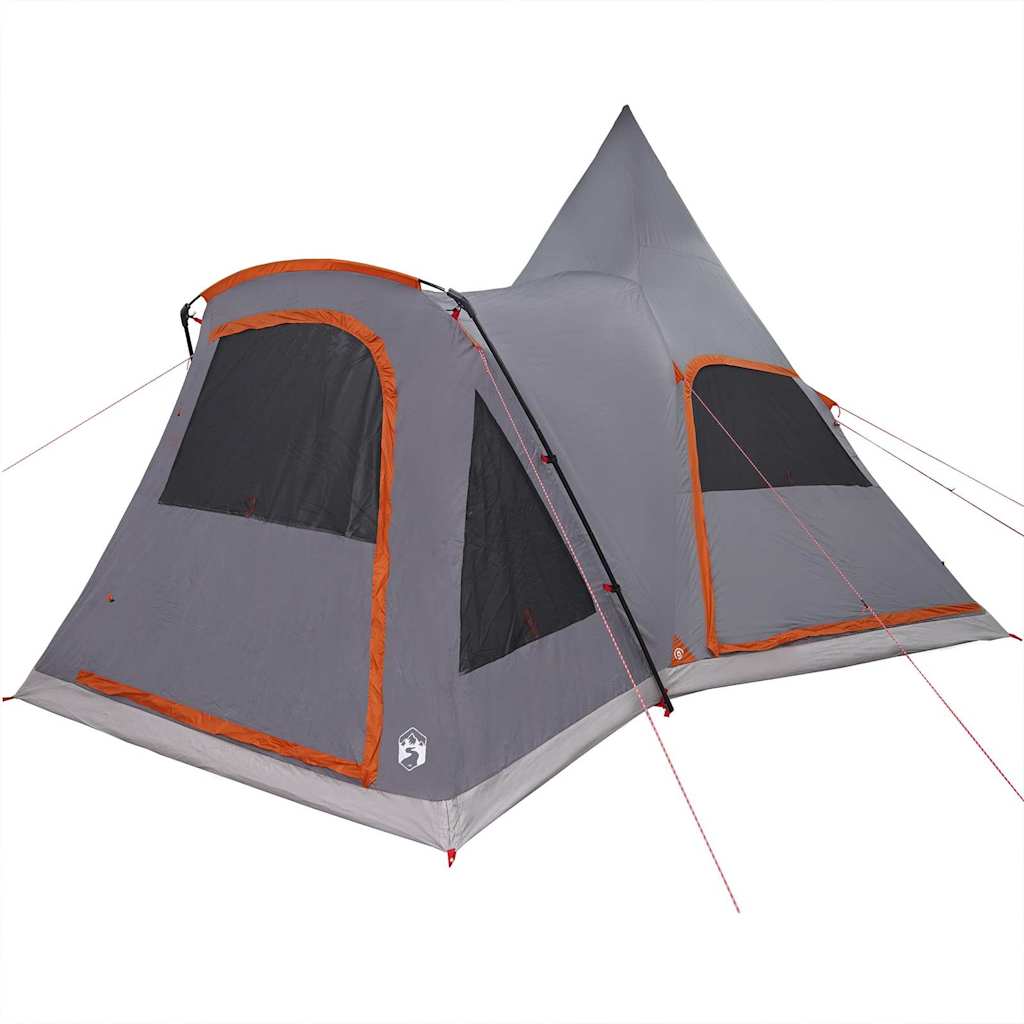 Teepee Zelt mit Dach Grau und Orange 545 x 450 x 295 cm