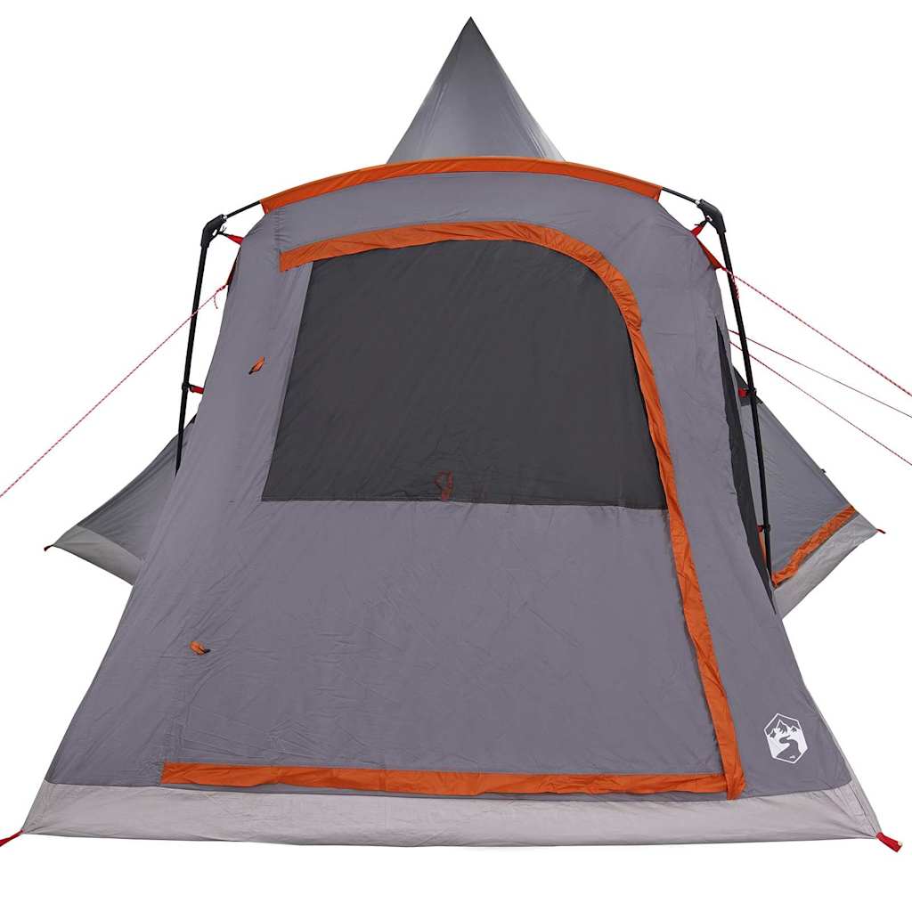 Teepee Zelt mit Dach Grau und Orange 545 x 450 x 295 cm