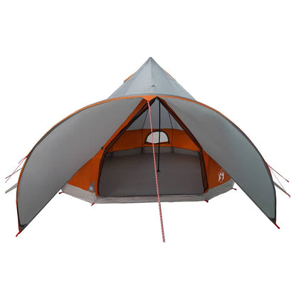Teepee Zelt mit Dach Grau und Orange 600 x 600 x 347 cm