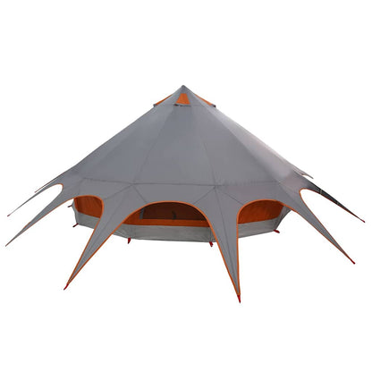 Teepee Zelt mit Dach Grau und Orange 600 x 600 x 347 cm