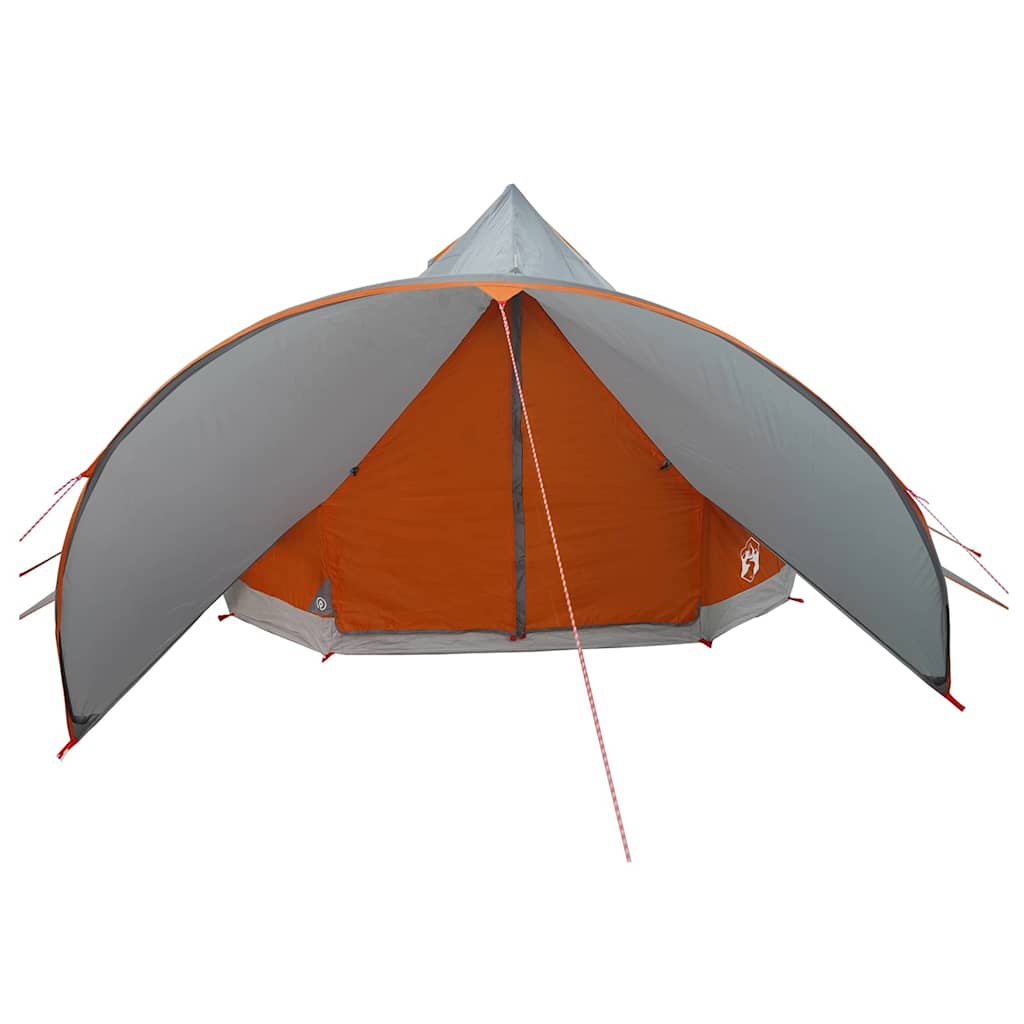 Teepee Zelt mit Dach Grau und Orange 600 x 600 x 347 cm