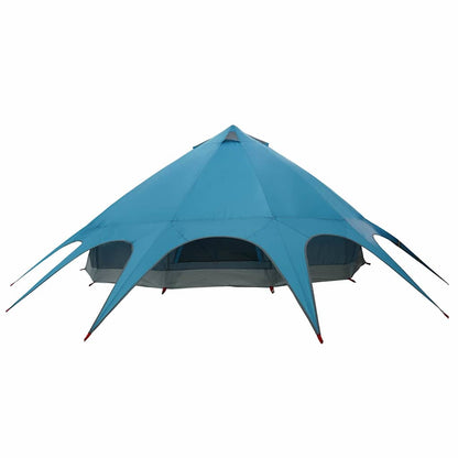 Teepee Zelt mit Dach Blau und Grau 600 x 600 x 347 cm
